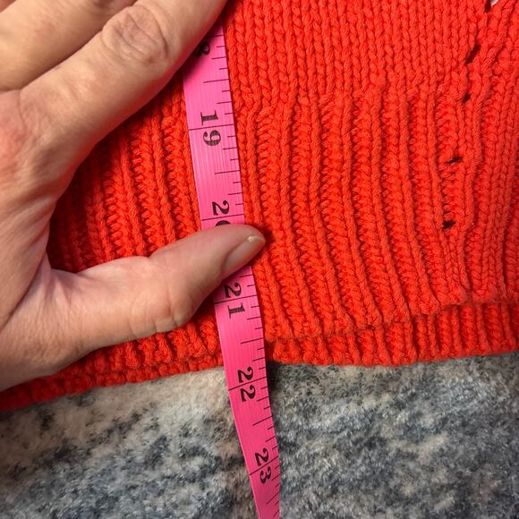 J. Crew Pointelle Stitch Long Sleeve Knit Pullover Sweater Red Women's Size XXS - Picture 8 of 8